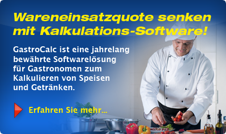 Eine silberne Scheibe, aber sie ist Gold wert! GastroCalc ist eine jahrelang bewährte Softwarelösung für Gastronomen zum Kalkulieren von Speisen und Getränken. Erfahren Sie mehr ...